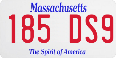 MA license plate 185DS9