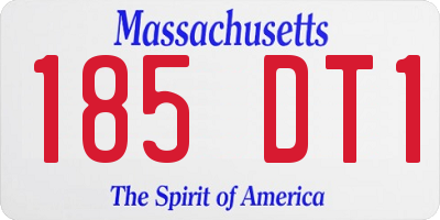 MA license plate 185DT1