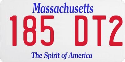 MA license plate 185DT2