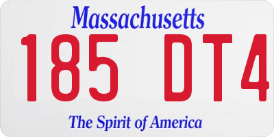 MA license plate 185DT4