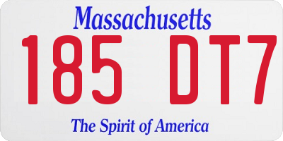 MA license plate 185DT7