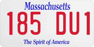 MA license plate 185DU1