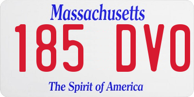 MA license plate 185DV0