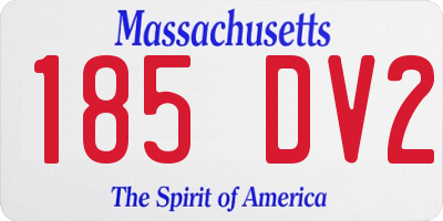 MA license plate 185DV2