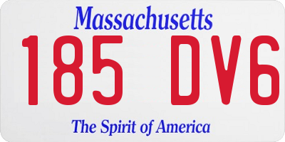 MA license plate 185DV6