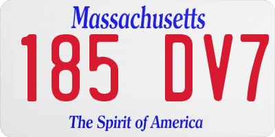 MA license plate 185DV7