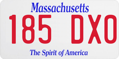 MA license plate 185DX0