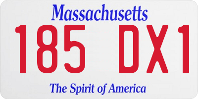 MA license plate 185DX1