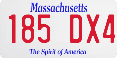 MA license plate 185DX4