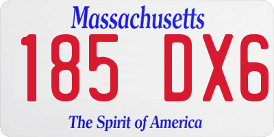 MA license plate 185DX6