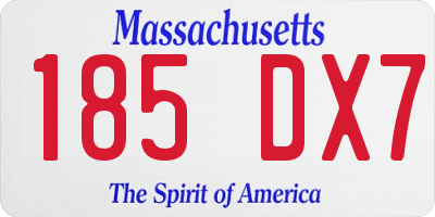 MA license plate 185DX7