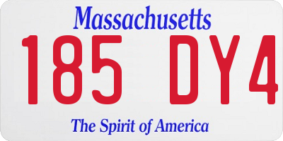 MA license plate 185DY4