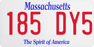 MA license plate 185DY5