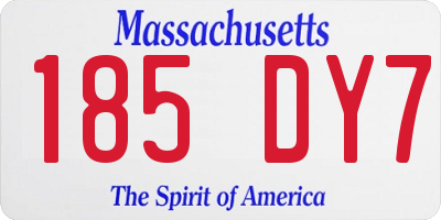 MA license plate 185DY7