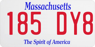 MA license plate 185DY8