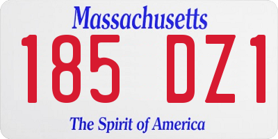 MA license plate 185DZ1