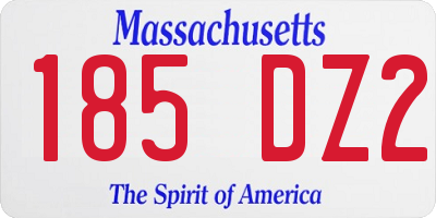 MA license plate 185DZ2