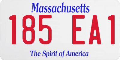 MA license plate 185EA1