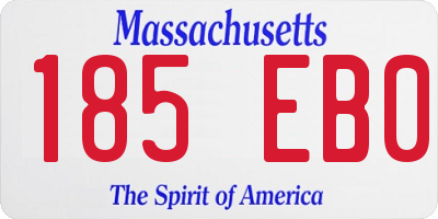 MA license plate 185EB0