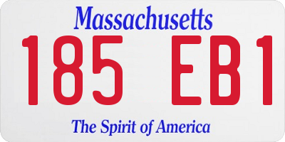 MA license plate 185EB1