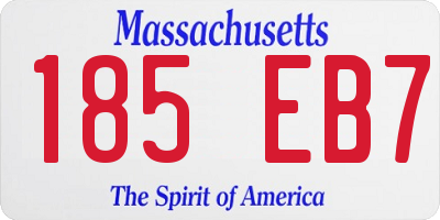 MA license plate 185EB7