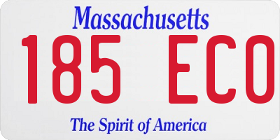 MA license plate 185EC0