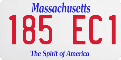MA license plate 185EC1
