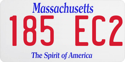 MA license plate 185EC2