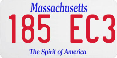 MA license plate 185EC3