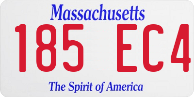 MA license plate 185EC4