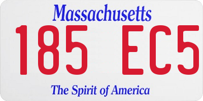 MA license plate 185EC5