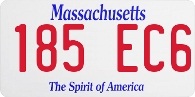 MA license plate 185EC6