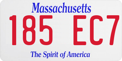 MA license plate 185EC7
