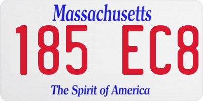 MA license plate 185EC8