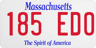 MA license plate 185ED0