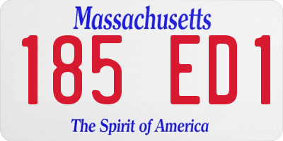 MA license plate 185ED1
