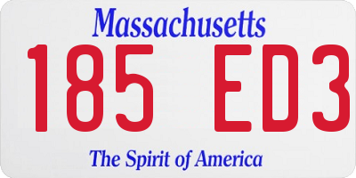 MA license plate 185ED3