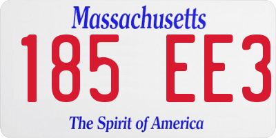 MA license plate 185EE3