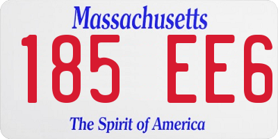 MA license plate 185EE6