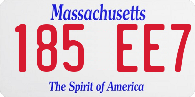 MA license plate 185EE7