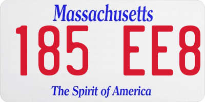 MA license plate 185EE8