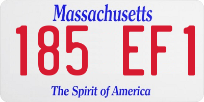 MA license plate 185EF1