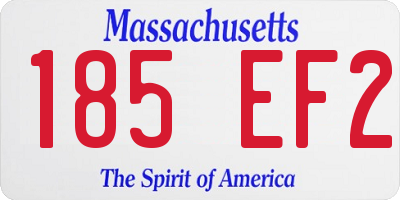 MA license plate 185EF2