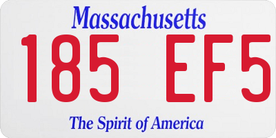 MA license plate 185EF5