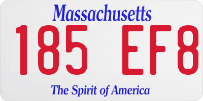 MA license plate 185EF8