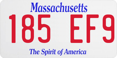 MA license plate 185EF9