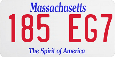 MA license plate 185EG7
