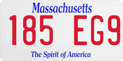 MA license plate 185EG9
