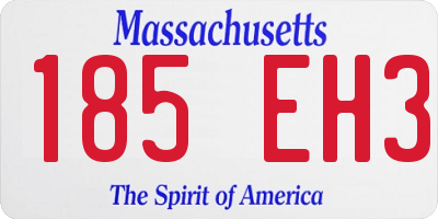MA license plate 185EH3