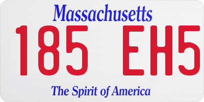 MA license plate 185EH5